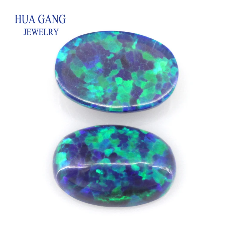 حجم كبير 15x20 مللي متر أوبال مختبر فضفاض مكون الأحجار الكريمة البيضاوي الشكل قاعدة مسطحة كابوشون أوبال الأحجار الكريمة الخرز لصنع المجوهرات