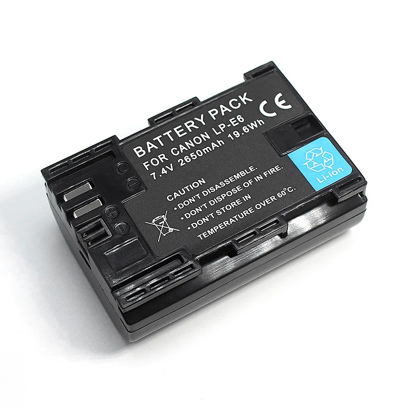 2650mAh LP-E6 Lp-e6 Lp-e6nh Battery for Canon Battery EOS 5D Mark IV 5D2 5DS R Mark II 2 III 3 6D 60D 60Da 7D 7D2