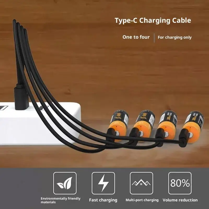 NEW SALE 1Pcs 4 In 1 Multi-USB C Splitter Charging Cord For Huawei Tablet Laptop PC USB Type C Fast Charging Data Cables - Image 3
