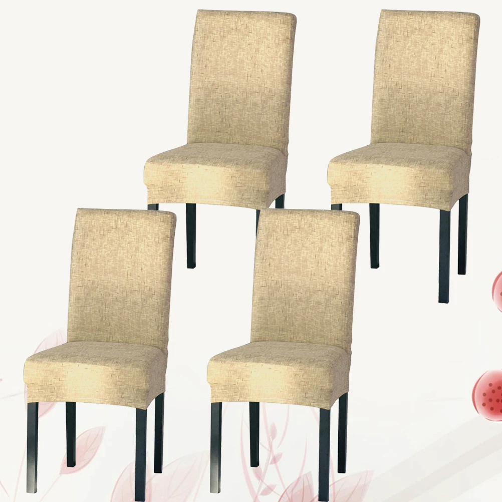 

4pcs Stretchy Chair Cover Elastic Polyester Protector Decorative Spill Resistant For Banquet Party Meeting Chair Size 46-55Cm