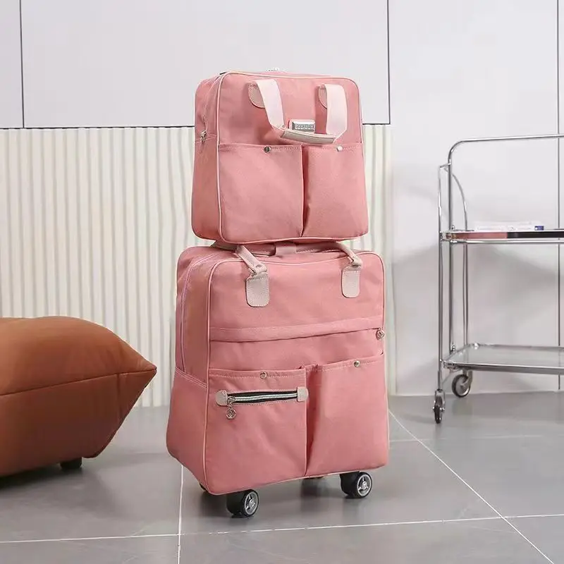 Large Capacity Trolley Bag Luggage Set Trolley Luggage Bag Oxford Cloth Portable Folding Travel Suitcases with Wheels