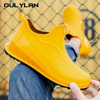 Yaz hafif moda ayakkabılar erkekler açık rüzgar geçirmez yağmur su Trekking yürüyüş Sneakers erkek kaymaz balıkçılık kauçuk ayakkabı