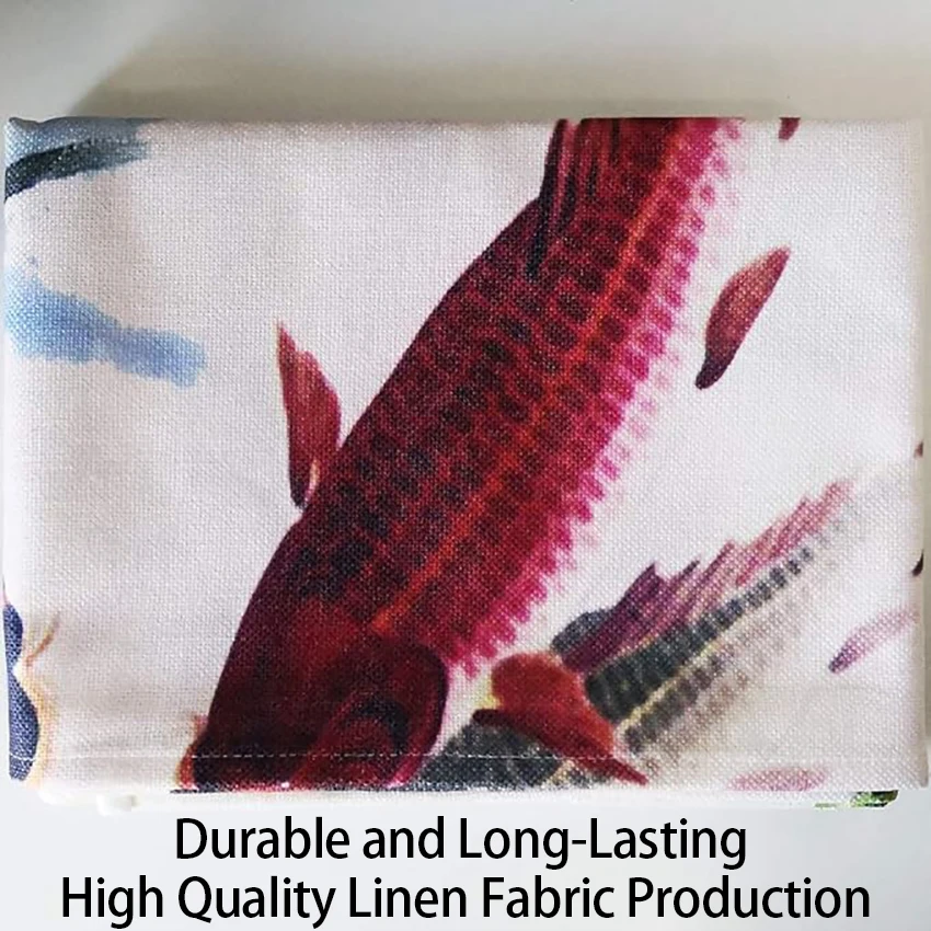 Ink Painting Carps Koi Fishes Japanese Noren Bring You Good Luck Door Curtain for Wall Hanging Bedroom Divider Kitchen Decor