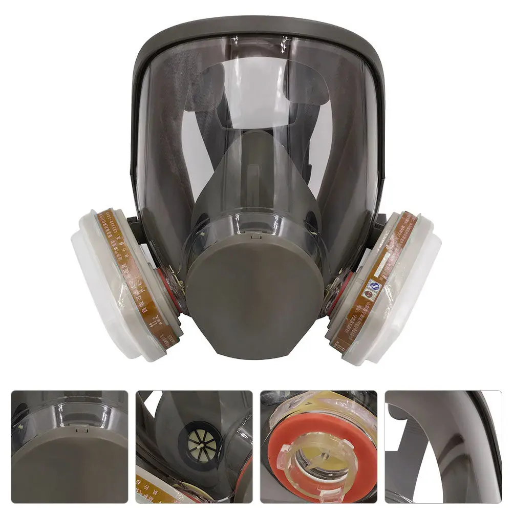1Pcs Professional Gas Mask Full Face Protective Breathing Mask Comfortable Wear High Strength Impact Resistant and Harmful Gas