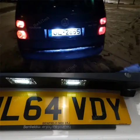 Passat B6 वेरिएंट B5 VW गोल्फ MK5 प्लस कैडी Touran Jetta VI ट्रांसपोर्टर T5 के लिए 2PCS LED लाइसेंस नंबर प्लेट लाइट लैंप 8 best sales वीडब्ल्यू टूरन सहायक उपकरण - №1