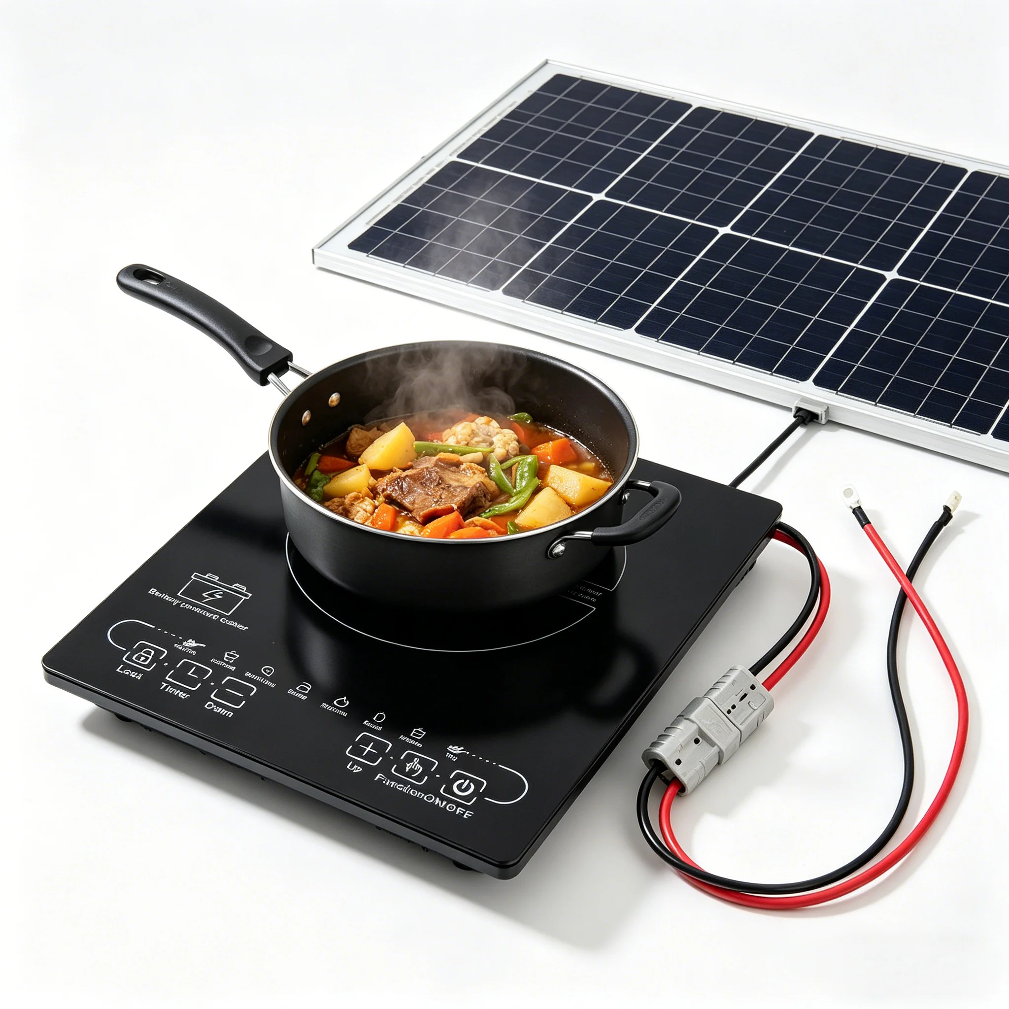 

OEM 48V Solar Induction Cooker 1200W Touch Control Electric Stove Single Burner