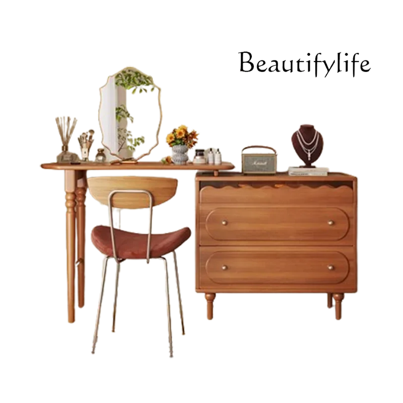 

Long Glass Vanity Tables Mirror Lights Large Woman Storage Organizer Dressers Drawers Makeup Nordic CoiffeuseFurniture Home