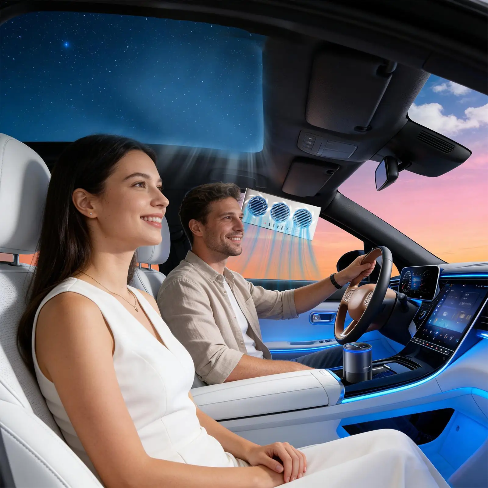 

Солнечный вентилятор для автомобиля с тремя выходами, вентиляция салона, радиатор с подсветкой, вентилятор для окна автомобиля, для фургонов, грузовиков, автодомов и другого транспорта