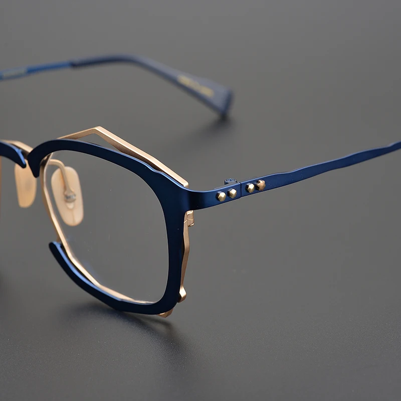 

2025 Limited edition Japanese box designer, handmade irregular shape glasses frame, unique literary can be matched with myopia