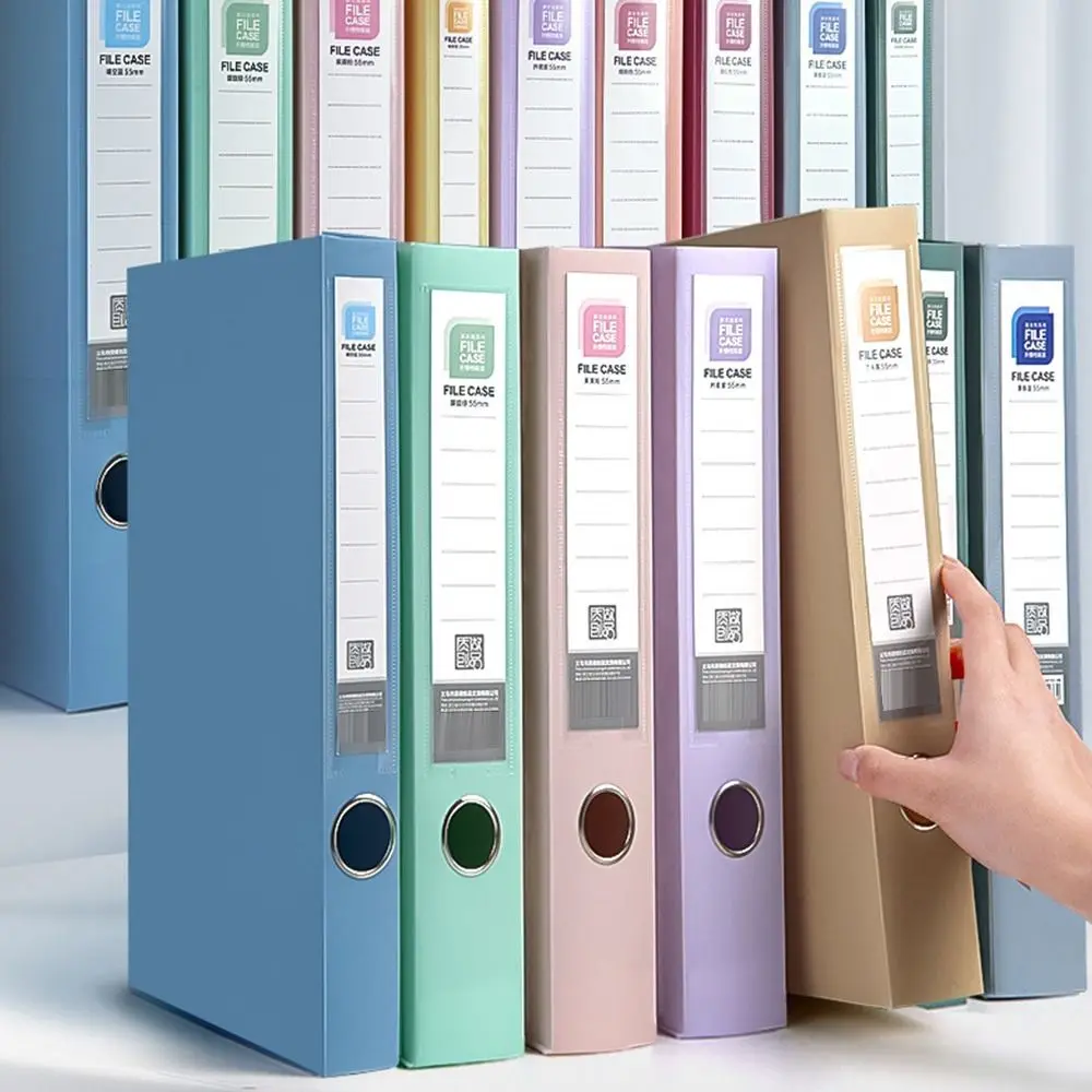 Creative Thickened A4 File Folder Large Capacity Multifunctional Archive Box Morandi/Retro Color Document Bag School Office