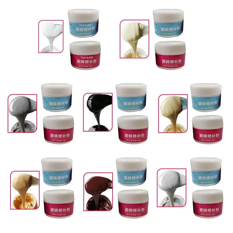 Tile Repair Paste Kit Bathroom Tub Repair Porcelain Paste Repairing Tool Wall Fiberglass Porcelain Ceramic Fix Crack Cream