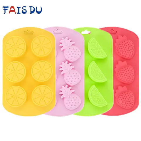 FAIS DU Fruit Shape Chocolate Candy Molds Strawberry Pineapple Kiwi Fruit Silicone Mold Ice Cube Tray-Wedding Festival Party DIY