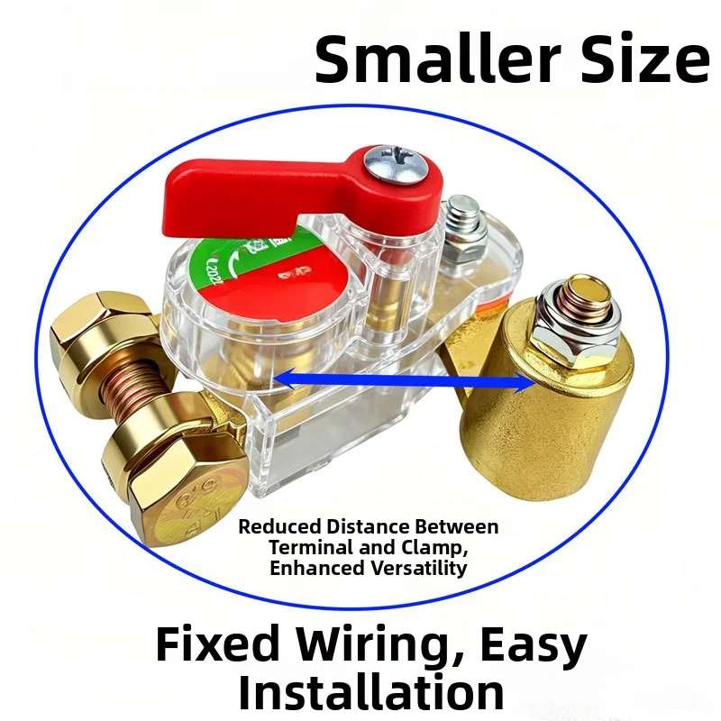Brass For battery Disconnect Switch 12V 24V Off Switch for Power Isolation Optimized Terminal Spacing 45mm Height