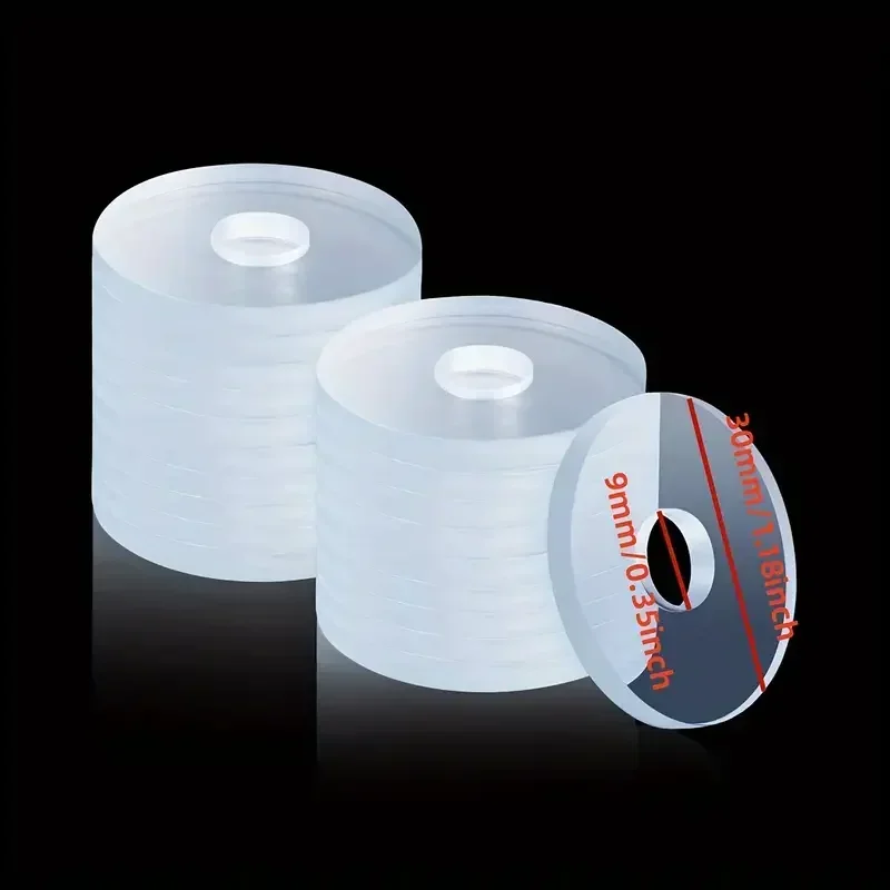 50 peças de juntas planas transparentes de PVC, amortecedores, juntas planas de borracha circulares de vedação à prova d'água e à prova de vazamentos