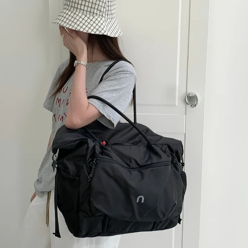 2026 New Japanese lightweight 35L Large Capacity Travel Bag, Waterproof Nylon Fitness yoga Single Shoulder Diagonal Cross Bag