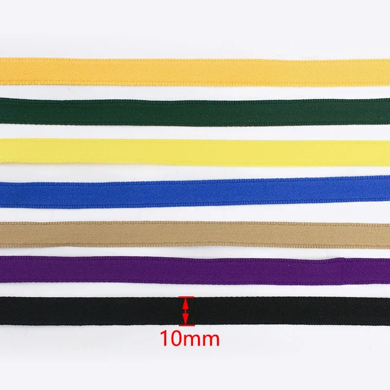 Meetee 21Meters 10mm 3/8\'\' Solid Color Jacquard Webbing Trim for Apparel Strap Nylon Lace Ribbon DIY Clothing Sewing Accessories