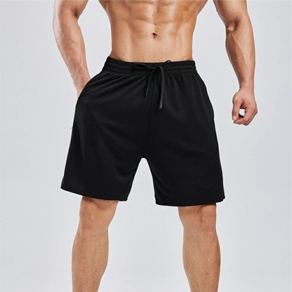 

Comfortable Men Shorts Pants Solid Color Sweatpants Beach White Blue Bodybuilding Fashion Mesh Quick-Dry Sexy Short