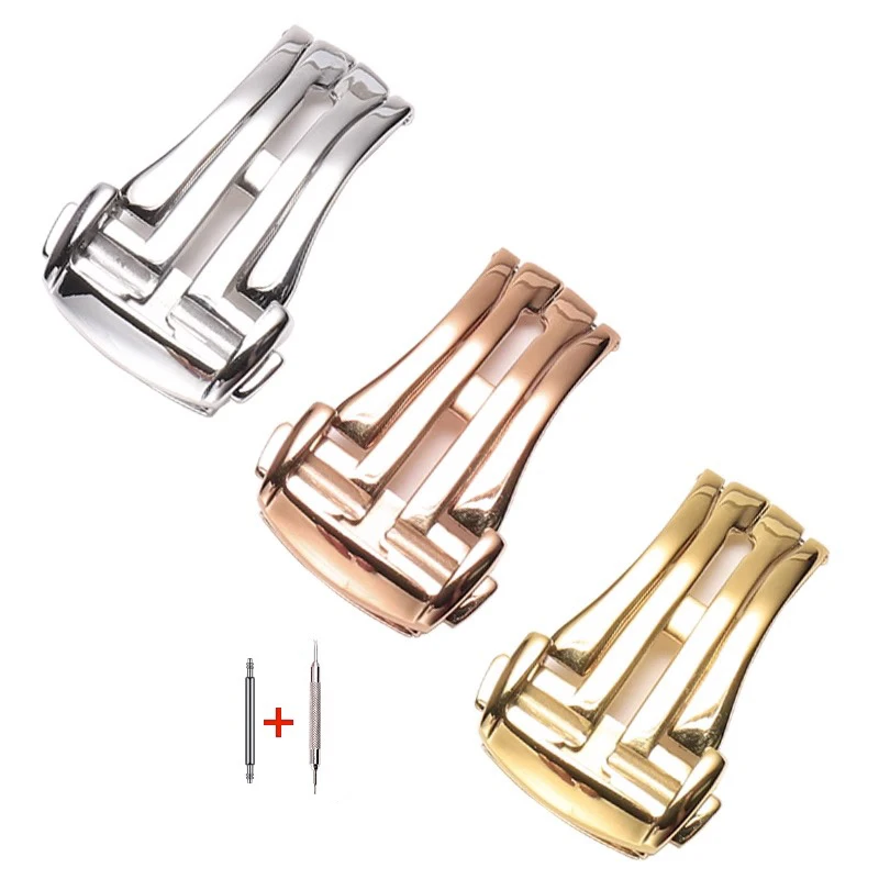 Solid Precision Steel Buckle  For Omega Watch Buckle  Seamaster 300 Speedmaster Deville Watchband Foldable Buckle 18mm 20mm