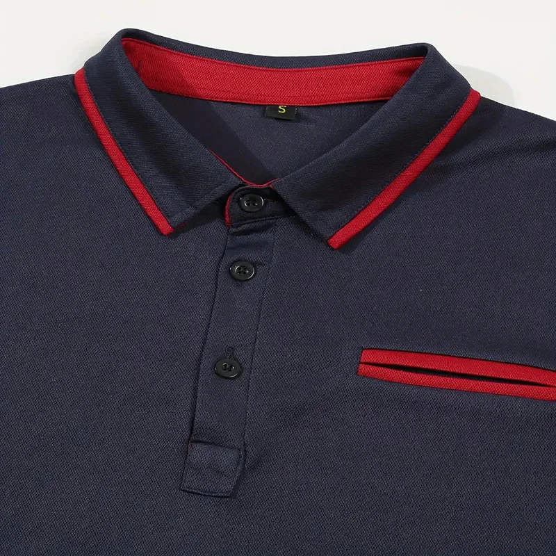 Summer men's short sleeved polo shirt business office casual breathable  male T-shirt European and American plus size top image 6