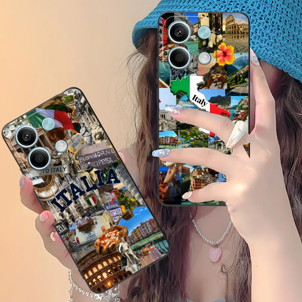 إيطاليا العلم المحمول قضية الهاتف الخليوي ل Xiaomi Redmi ملاحظة 14 13 12 11 S برو زائد 4G 5G الملونة الطباعة غطاء فاخر غطاء جميل #4