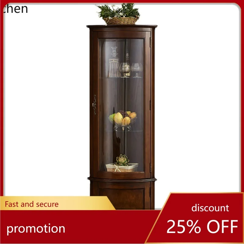 ZML Solid Wood Corner Cabinet Home Multi-Functional Triangle  Wall-Mounted Corner Cabinet Sideboard Wine Cabinet