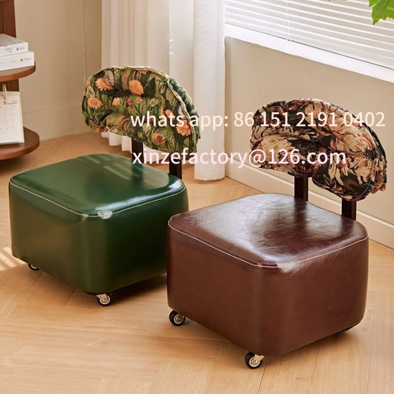 

Customizable litego drewna z antycznym oparciem Obrotowe drzwi do użytku domowego Salon Niski stołek Zdejmowany nowoc