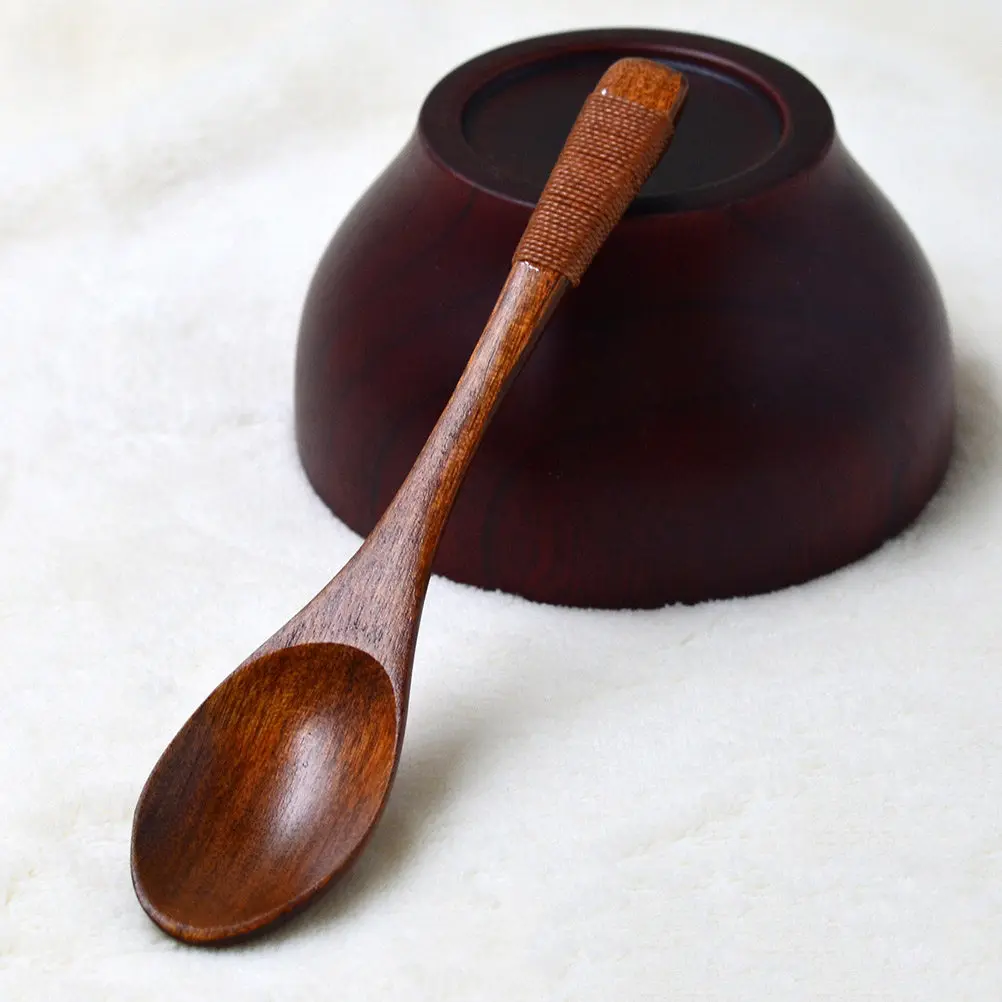 

4Pcs Wooden Spoons Set Natural Uncoated Wood for Infant Feeding Toddler Rice Soup Serving Salad Dessert Travel Hiking