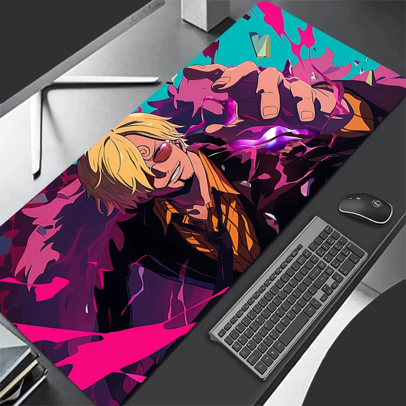 Mauspad, einteilig, Sanji Notebook Edge, weißes Gamer-Tastaturpad, rutschfestes Gummi, Computerteppich, Schreibtischunterlage, Gamer-Schrank, Mauspad