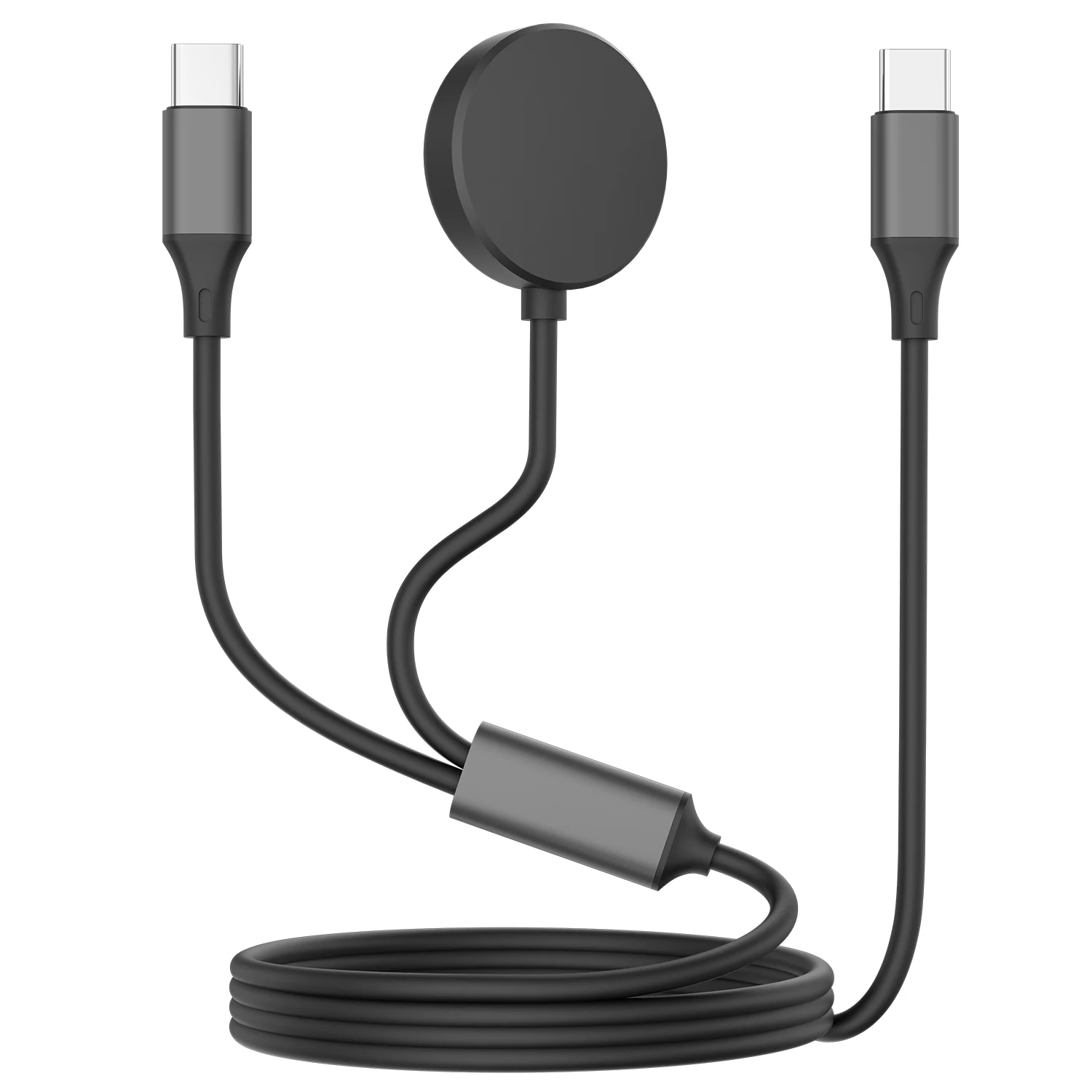 2-in-1 Fast Charging Cable for Samsung Galaxy Watch Ultra/7/6/6 Classic/5/5 Pro USB-C Smartwatch and Phone Charger