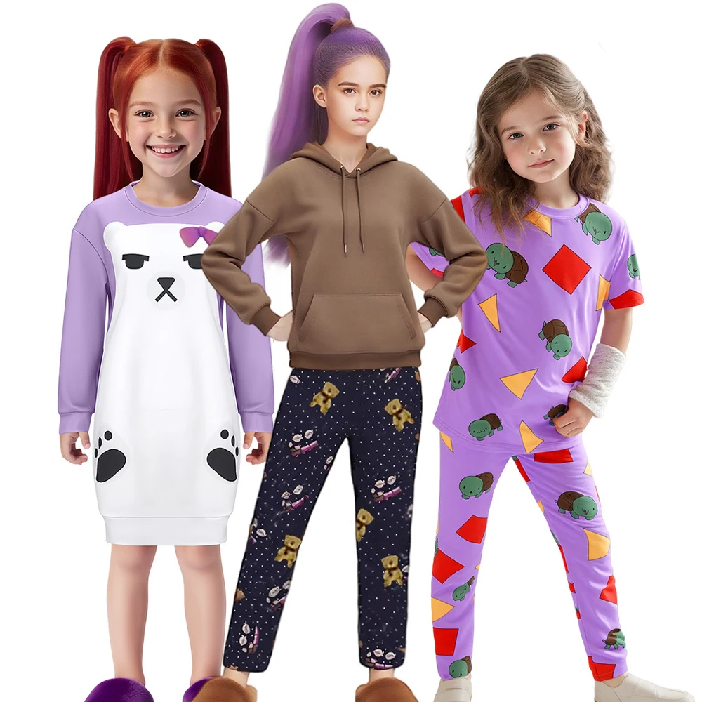 

KPop Demon Hunters Huntrix Rumi Zoey Mira Cosplay Costumes Kawaii Cool Pajamas Fans Party Halloween Adult Child Nightwear HOT