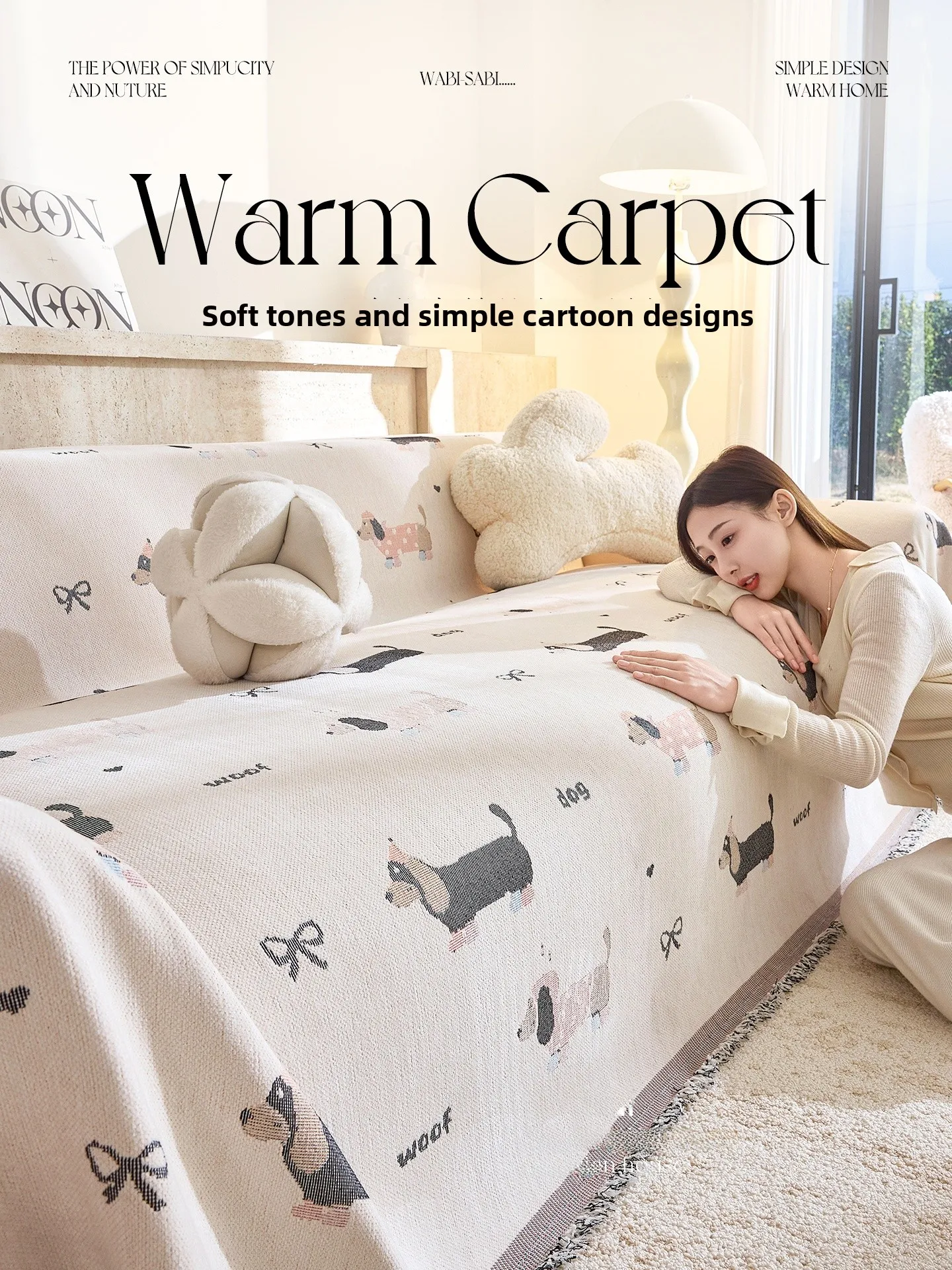 

Cartoon Sofa Cover Full Cover Non-Slip Couch Cushion Protector Scratches Proof Blanket Cover Spring 2026 New Design