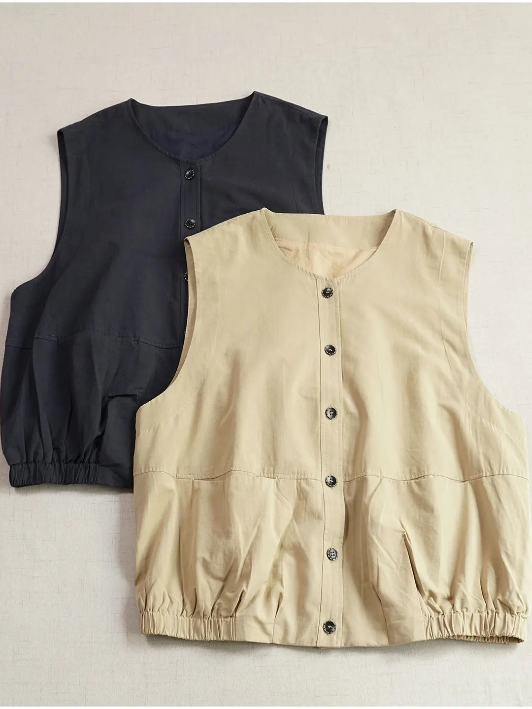 

Comfortable Pure Cotton Svel round Ne Vest Flud Design Versatile Single Button Autumn New Sle Youthful Colleg...