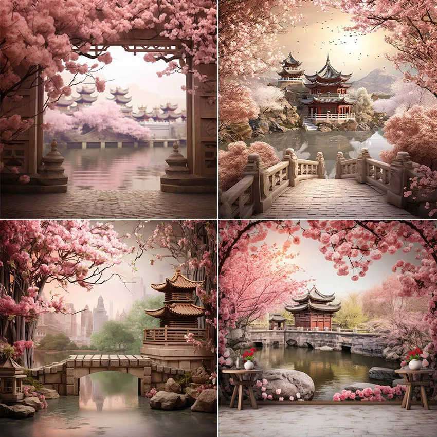 Mehofond Photography Background Chinese Ancient Building Adult Birthday Wedding Maternity Portrait Decor Backdrop Photo Studio