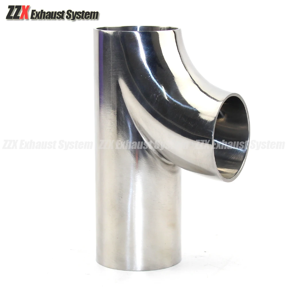 304 aço inoxidável tubos soldados, Exhaust Muffler Connection Pipe, acessórios do carro, R Tee, 51mm, 63mm, 76mm