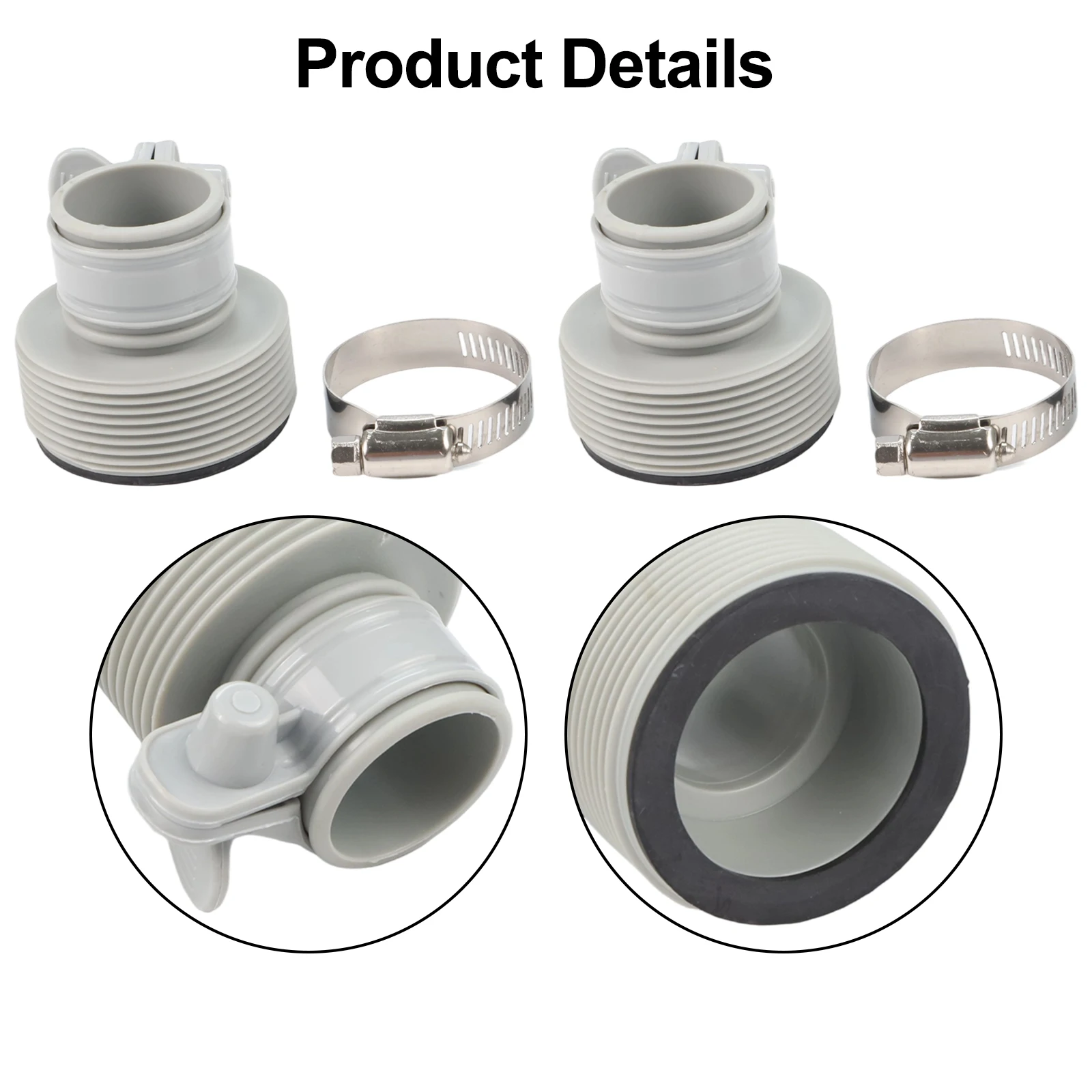 White Pool Hose Fitting Easy Installation Fits 1.5 Inch Fittings Long-lasting Performance Plastic Construction