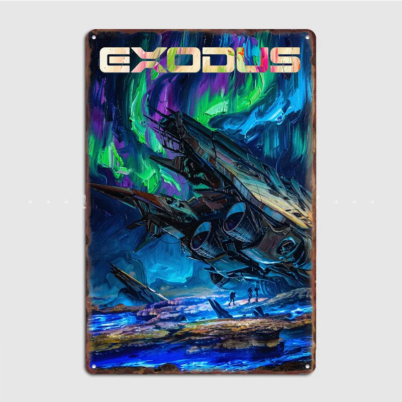 Exodus Sci-Fi Space Exploration Art Metal Poster Sign Bar Club Custom Pub Bedroom Indoor Wall Decor Tin Room Decor Home Decor