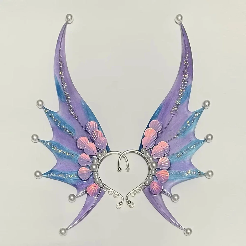 Mermaid Earrings Elf Earring Cosplay Props Accessories Gradient Pearl Shell Tassel Party Outfit 2027