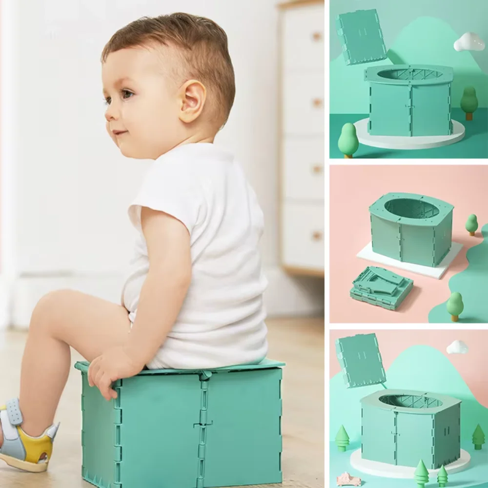 Penico portátil dobrável para crianças, fácil de limpar, assento de treinamento para bebê, assento sanitário, viagem, pote de bebê