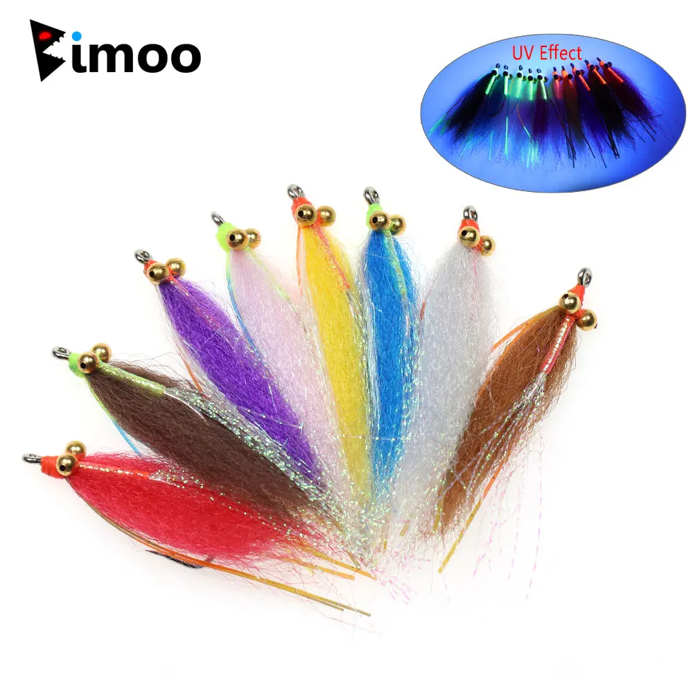 

Bimoo 10pcs #4~ #2/0 Fast Sinking Chainbead Eyes Crazy Charlie Fly Barbed Fly Hook Bonefish Tarpon Trout Bass Sea Fishing Lures