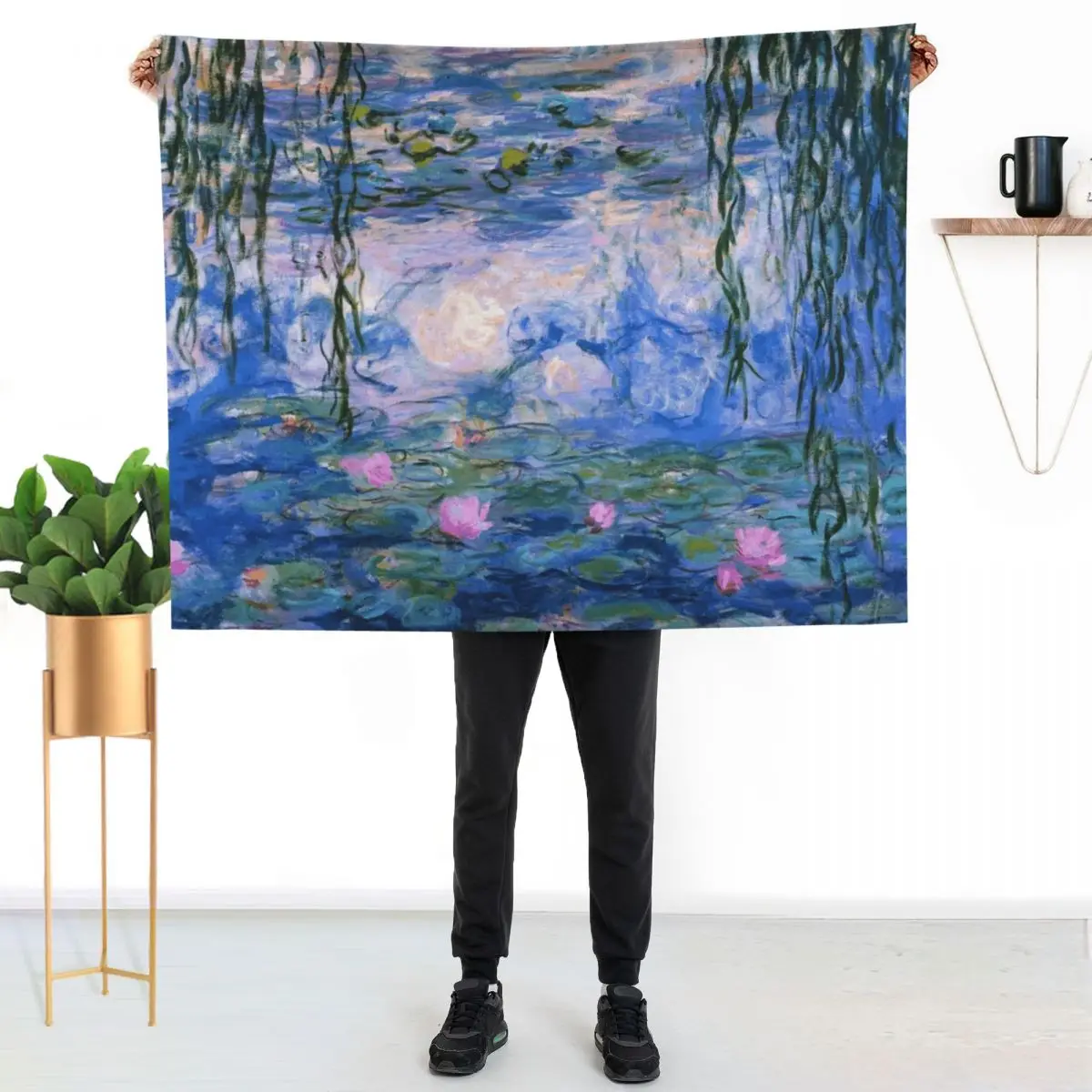 Water Lilies Monet Throw Blanket couch cozy soft plush fuzzy picnic outdoor blanket