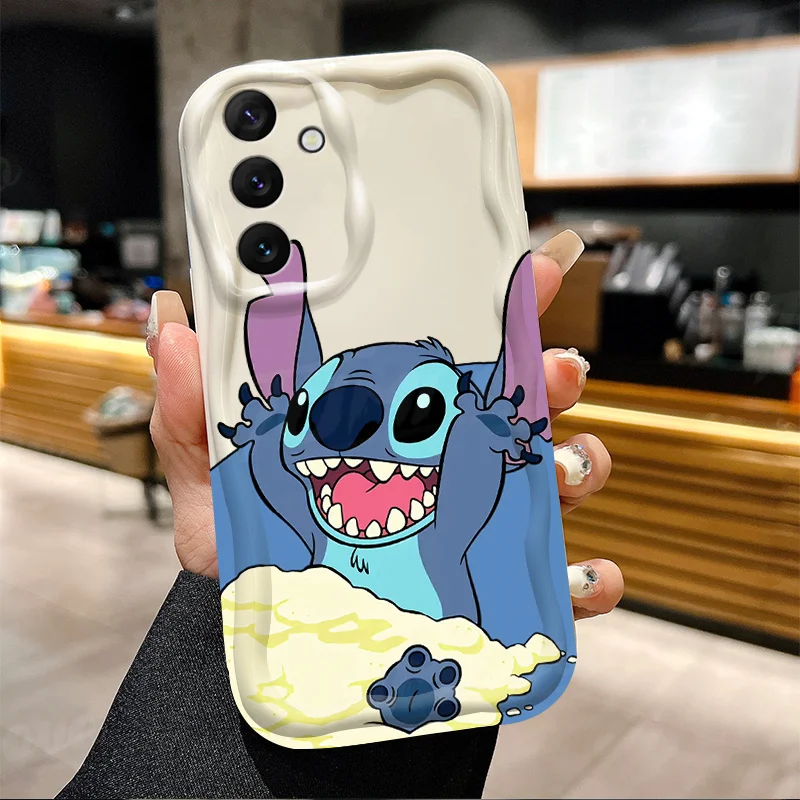Disney Stitch 3D Wave Soft TPU Case For Samsung Galaxy A54 A34 A24 A14 A13 A53 A33 A73 A23 A52 A52S A32 A22 A12 A51 A71 Cover image 3