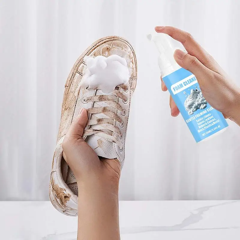 Shoe Cleaner Spray 100ml White Shoes Cleaning Spray Effective Multifunctional Foam Dirt Remover Spray For Mesh Canvas Basketball