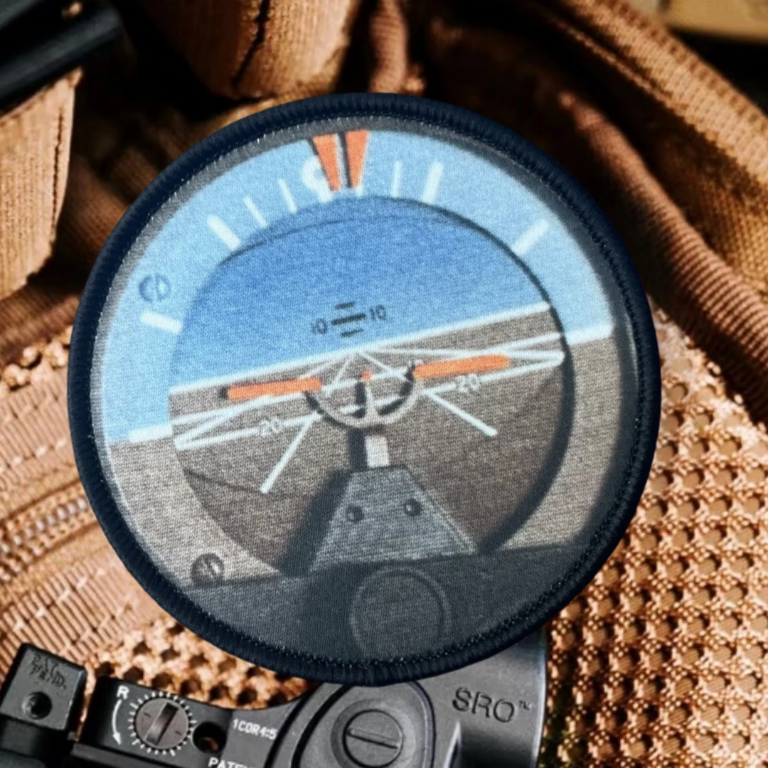 Airplane Artificial Horizon Tactical Morale Badge Printed Hook & Loop Patches for Clothing Military Backpack Sticker