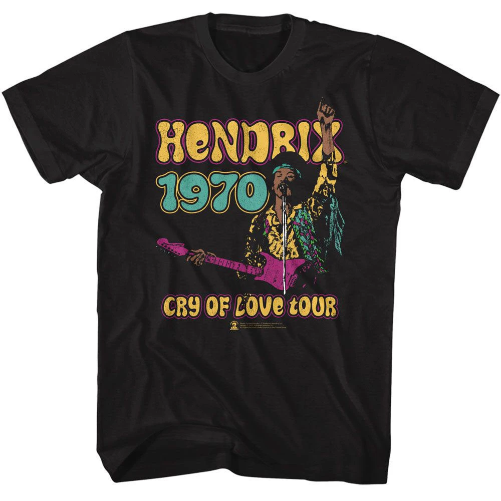 Jimi Hendrix Jimi Hendrix Cry of Love Tour Band T-Shirt Cotton Graphic Tee Men Women Summer Streetwear