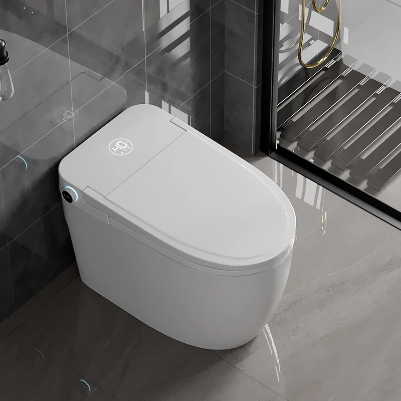 High-quality Elongated Tank Bidet Bathrooms Warm Water And Dry Auto One-piece Smart Toilet