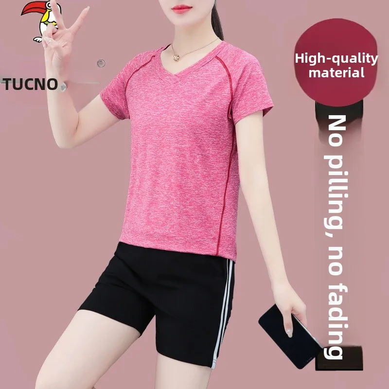 

Спортивный костюм TUCANO 2024: Новинка, женский, больших размеров, свободный крой, из ледяного шелка, быстросохнущий, для бега и повседневного ношения