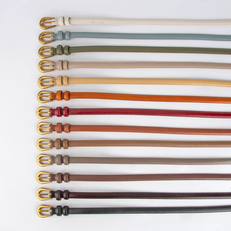 女性ゴールドバックル本革コルセット女性カマーバンドコートウエストバンドドレス Decration 狭いベルト J1042