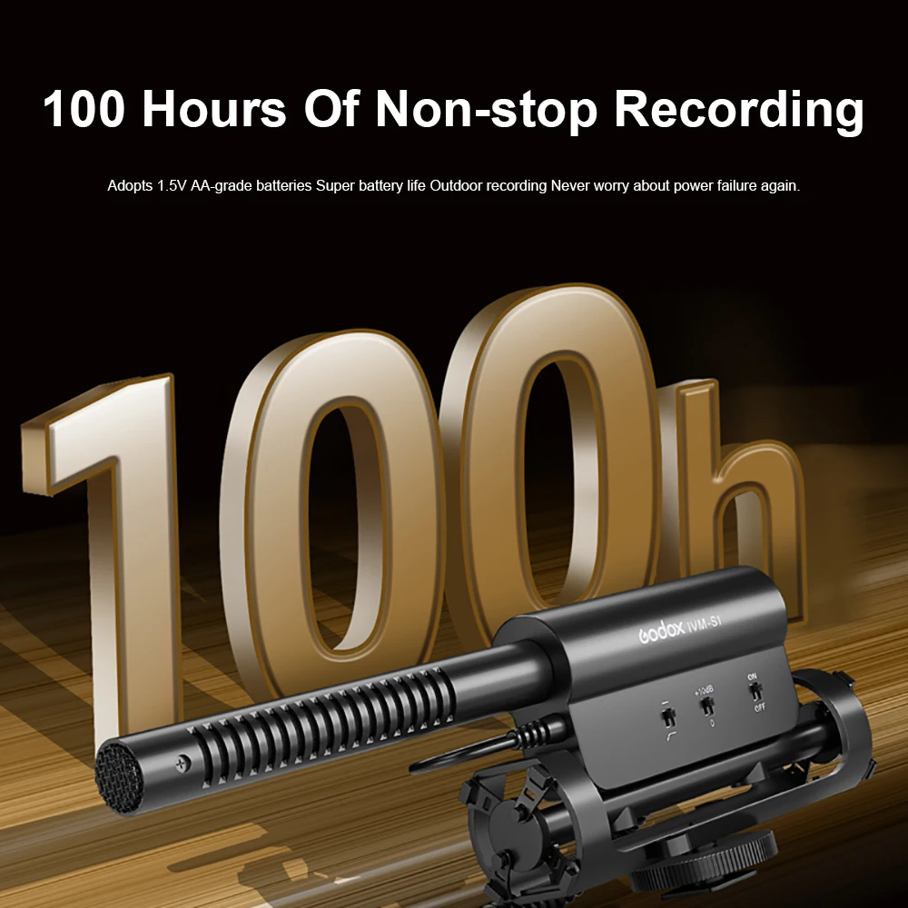 GODOX IVM-S1 Mic Gun-Type Microphone Mobile Phone Micro SLR Camera Live Recording Interview Cardioid Directional Microphone