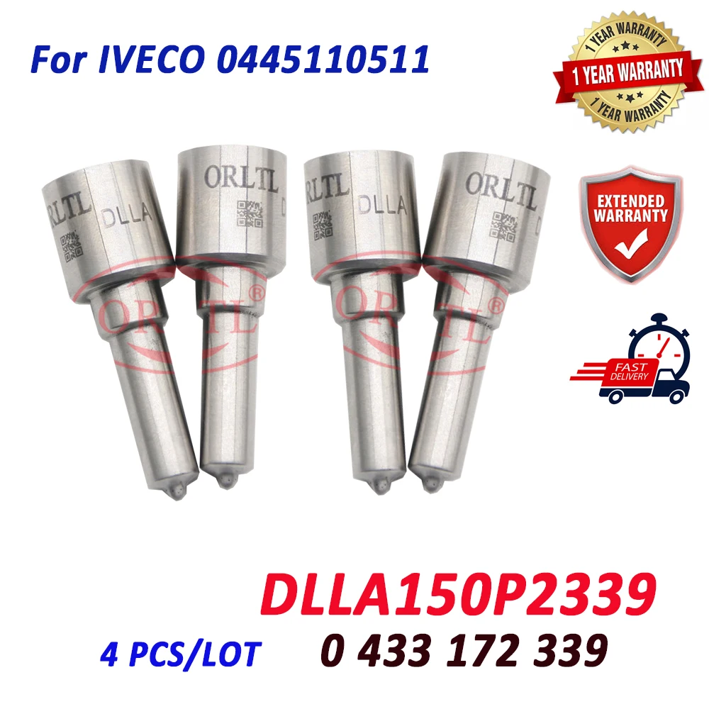 

4 PCS ORLTL Nozzle DLLA150P2339 Diesel Injector 0433172339 DLLA 150P 2339 Fuel DLLA 150P2339 for IVECO 0 445 110 511, 0445110511