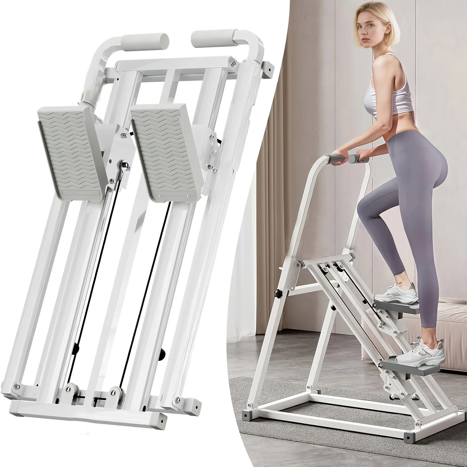 Stepper a 3 livelli, macchina per esercizi aerobici da utilizzare a casa, simulatore di salita di scale, portatile, pieghevole, per bruciare i grassi, macchina per esercizi di fitness da utilizzare a